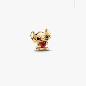 Authentic Pandora Disney Stitch Gold Heart Charm - Brand New